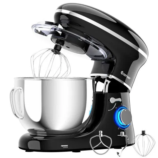 6.3 Qt 6 Speed 660W  Tilt-Head Food Stand Mixer-Black