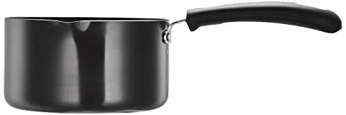 Amazon Brand - Solimo Hard Anodized Saucepan with Bakelite Handle - 1.5 litres (28cm, 3mm thickness), Aluminium, Black