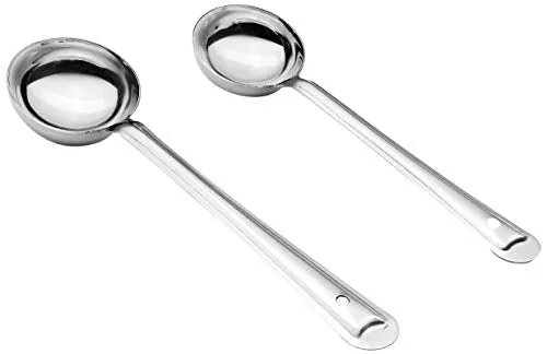 Amazon Brand - Solimo Stainless Steel Basting/Serving Ladle Set (2 pieces),25 centimeter