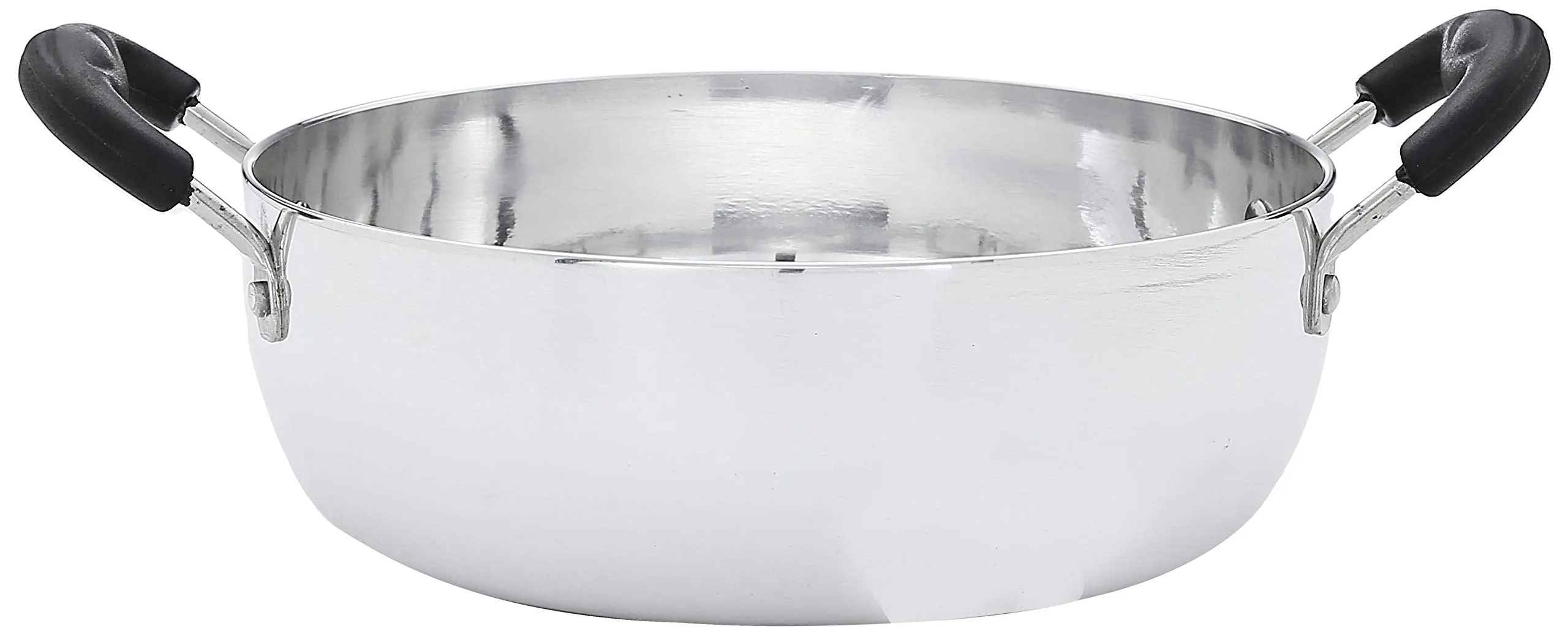 Amazon Brand - Solimo - WHITE ALUMINIUM KADAI (22 CM, INDUCTION AND GAS COMPATIBLE)