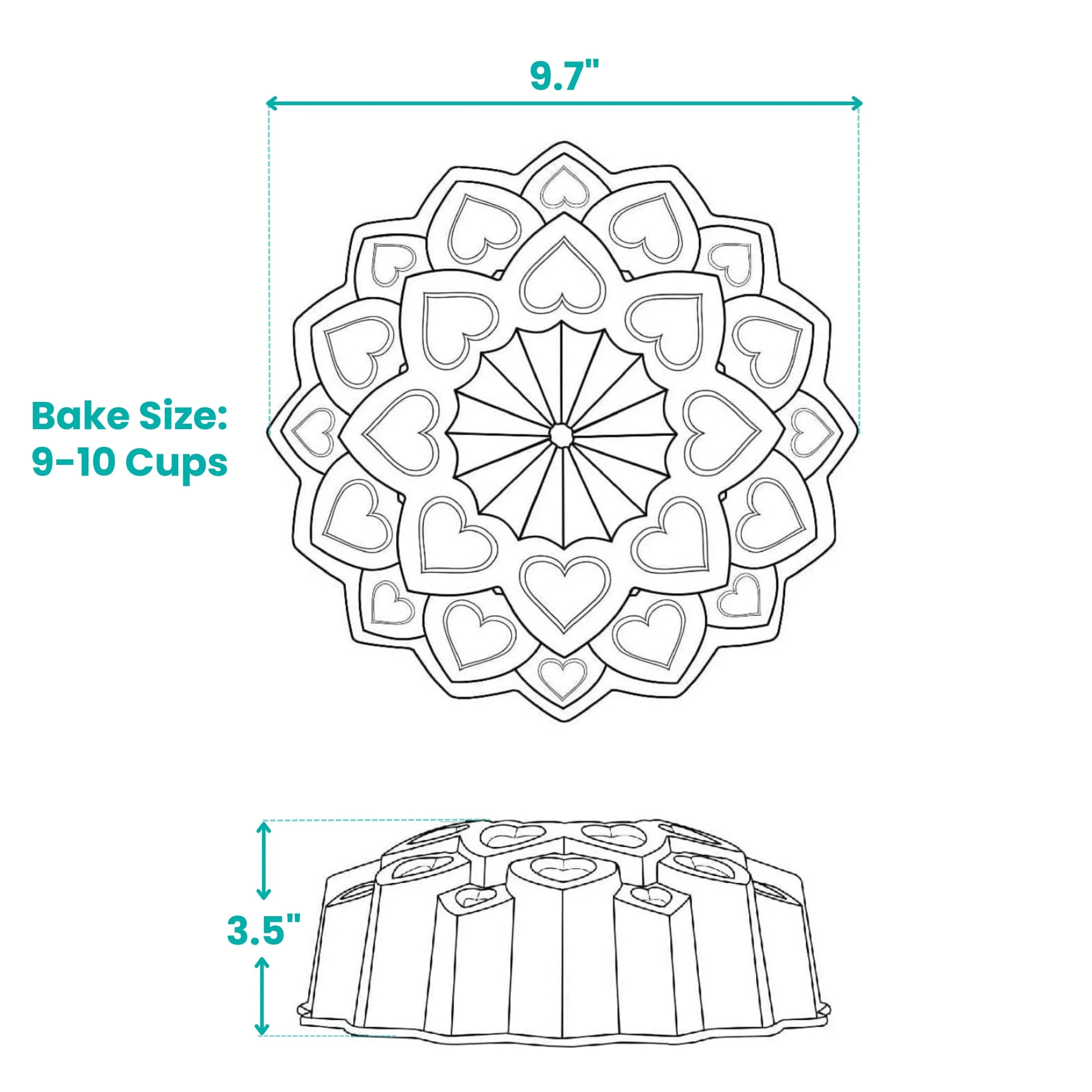 Amour Non-stick Cast Aluminum Fluted Tube Pan