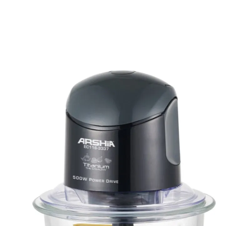 Arshia Titanium Electric Chopper black, 1.5 L, Designed for convenience and efficiency, its p