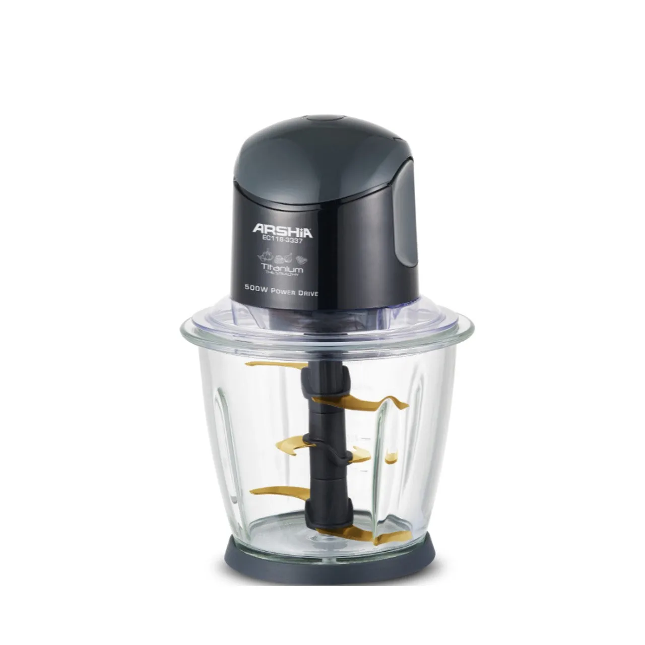 Arshia Titanium Electric Chopper black, 1.5 L, Designed for convenience and efficiency, its p