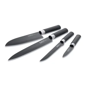 BergHOFF Essentials 4Pc Ceramic Coated Stainless Steel Knife Set, Black