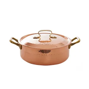 COPPER LOW SAUCEPAN TWO HANDLES WITH LID