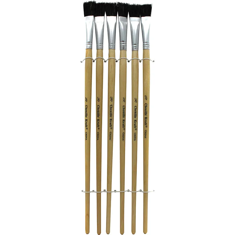 Creativity Street 0.5" Easel Brushes, Long Handle, 6 Brushes (PAC5936)