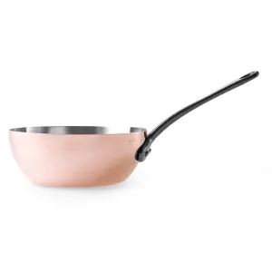 De Buyer Copper Conical Saute Pan with Cast Iron Handle