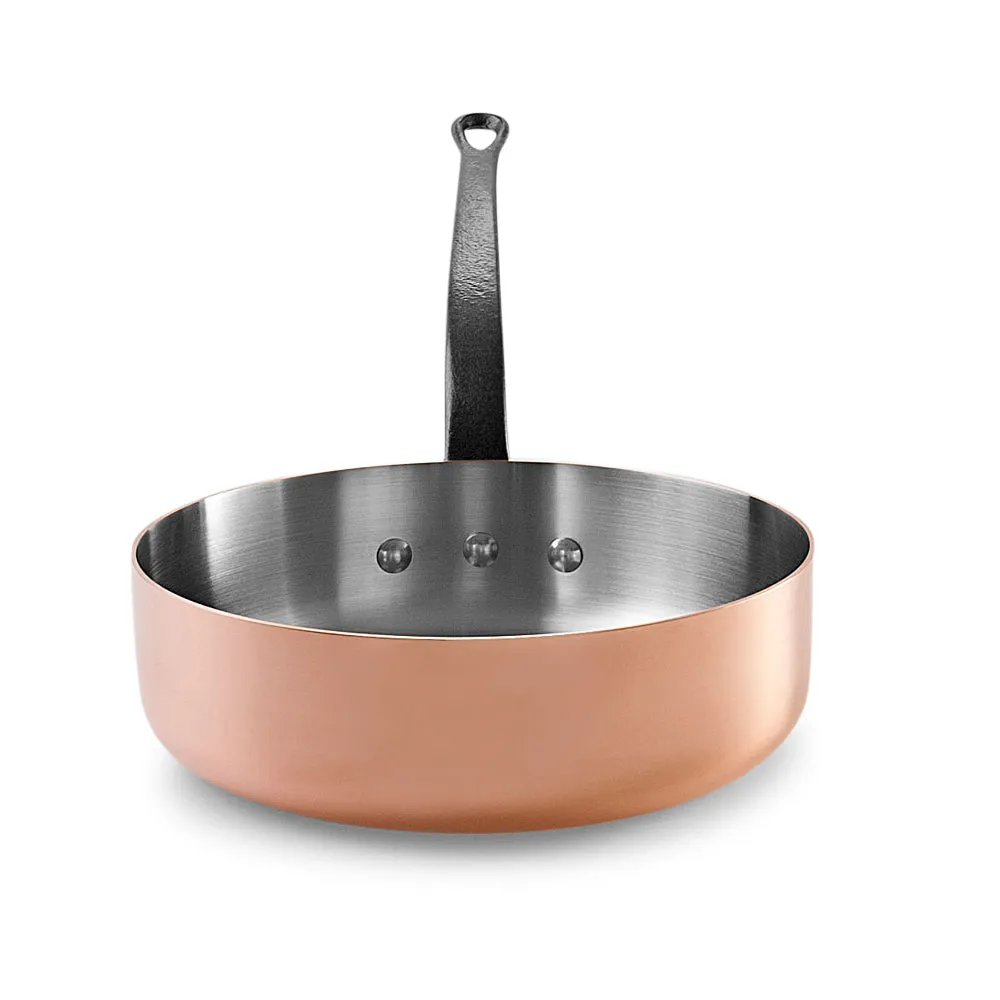 De Buyer Copper Saute Pan with Cast Iron Handle