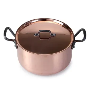 De Buyer Copper Stewpan With Cast Iron Handles & Lid