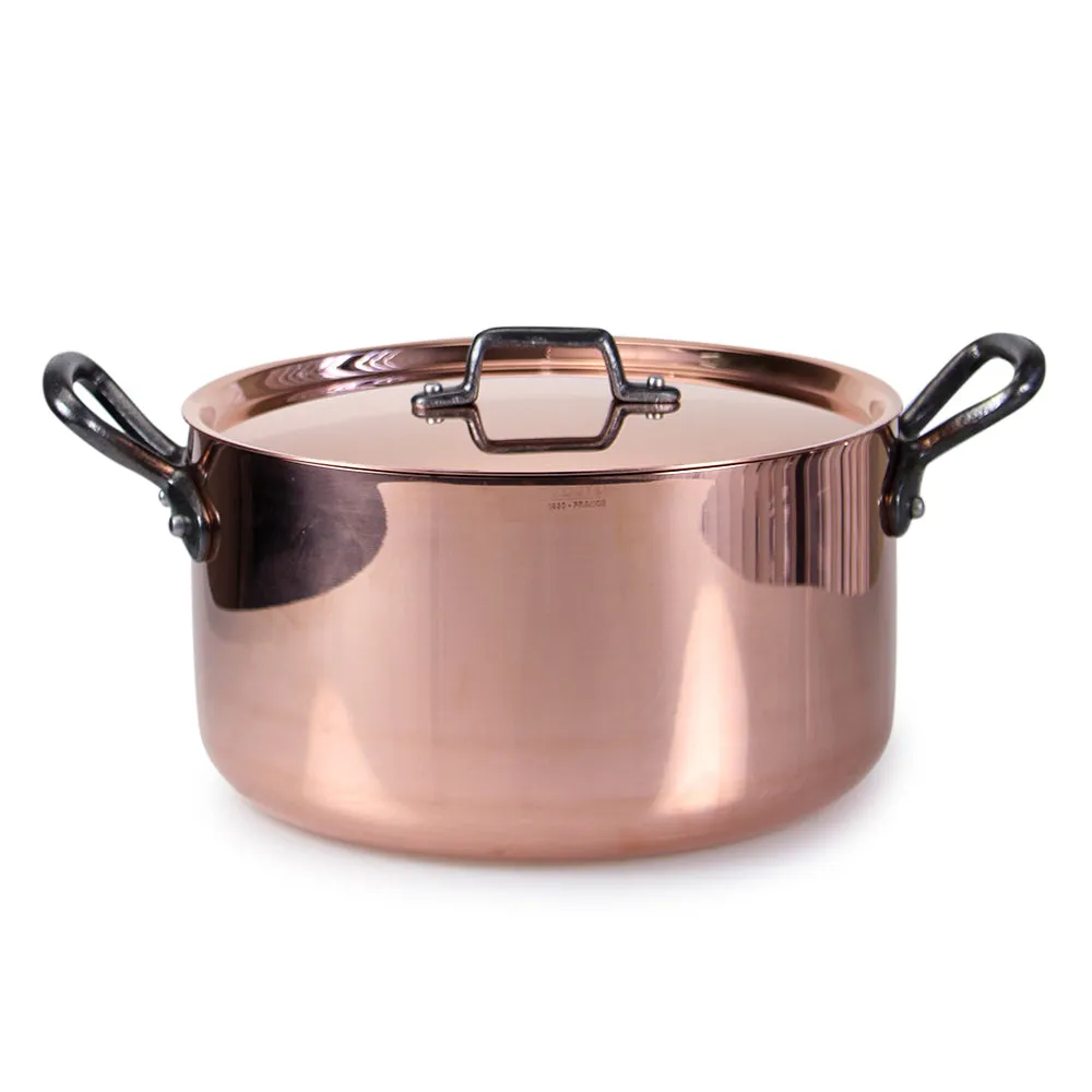 De Buyer Copper Stewpan With Cast Iron Handles & Lid