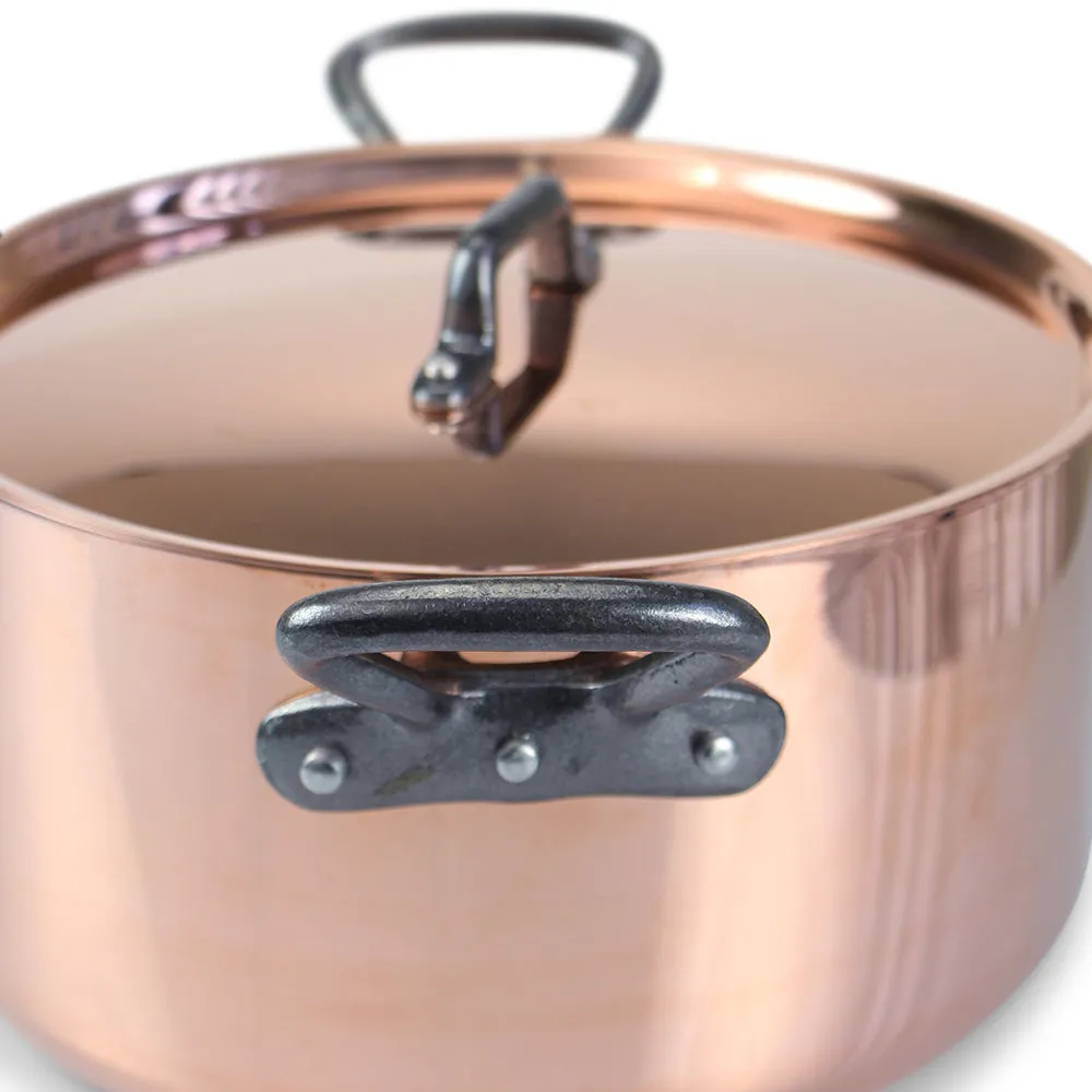 De Buyer Copper Stewpan With Cast Iron Handles & Lid