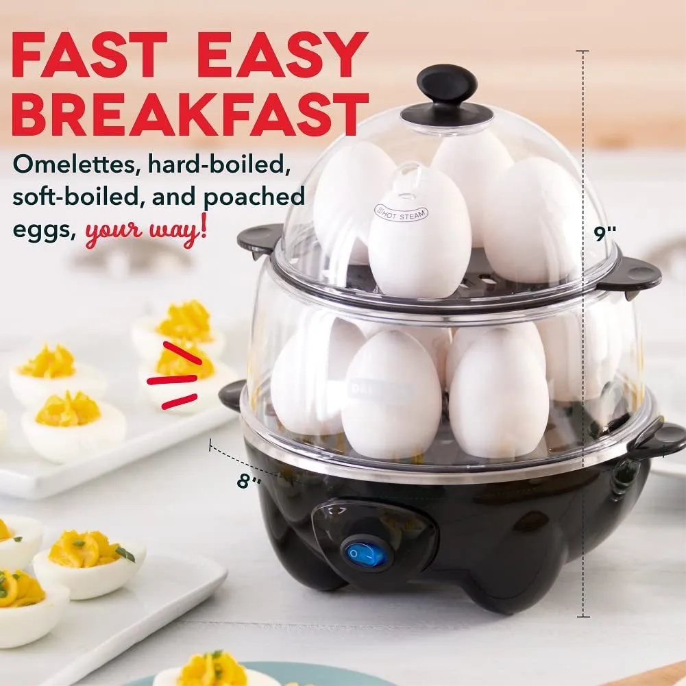 Deluxe Rapid Egg Cooker for Hard Boiled, Poached, Scrambled Eggs, Omelets,