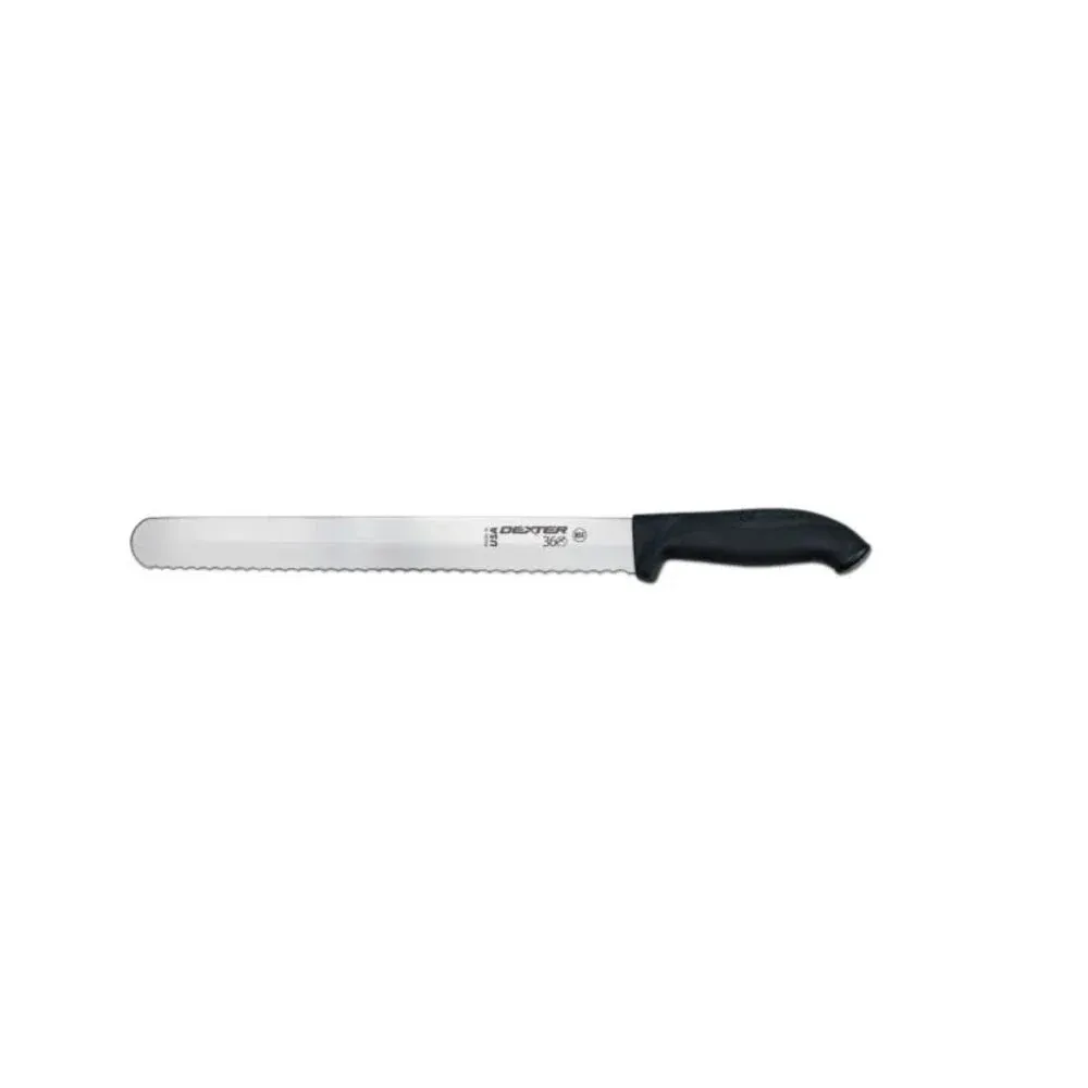 Dexter Russell  S360-12SC 12" Scalloped Slicer Black Handle - 36011