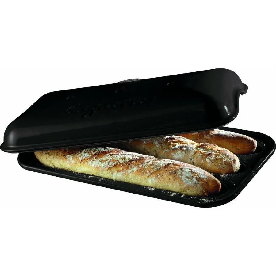 Emile Henry HR Ceramic Baguette Baker Charcoal