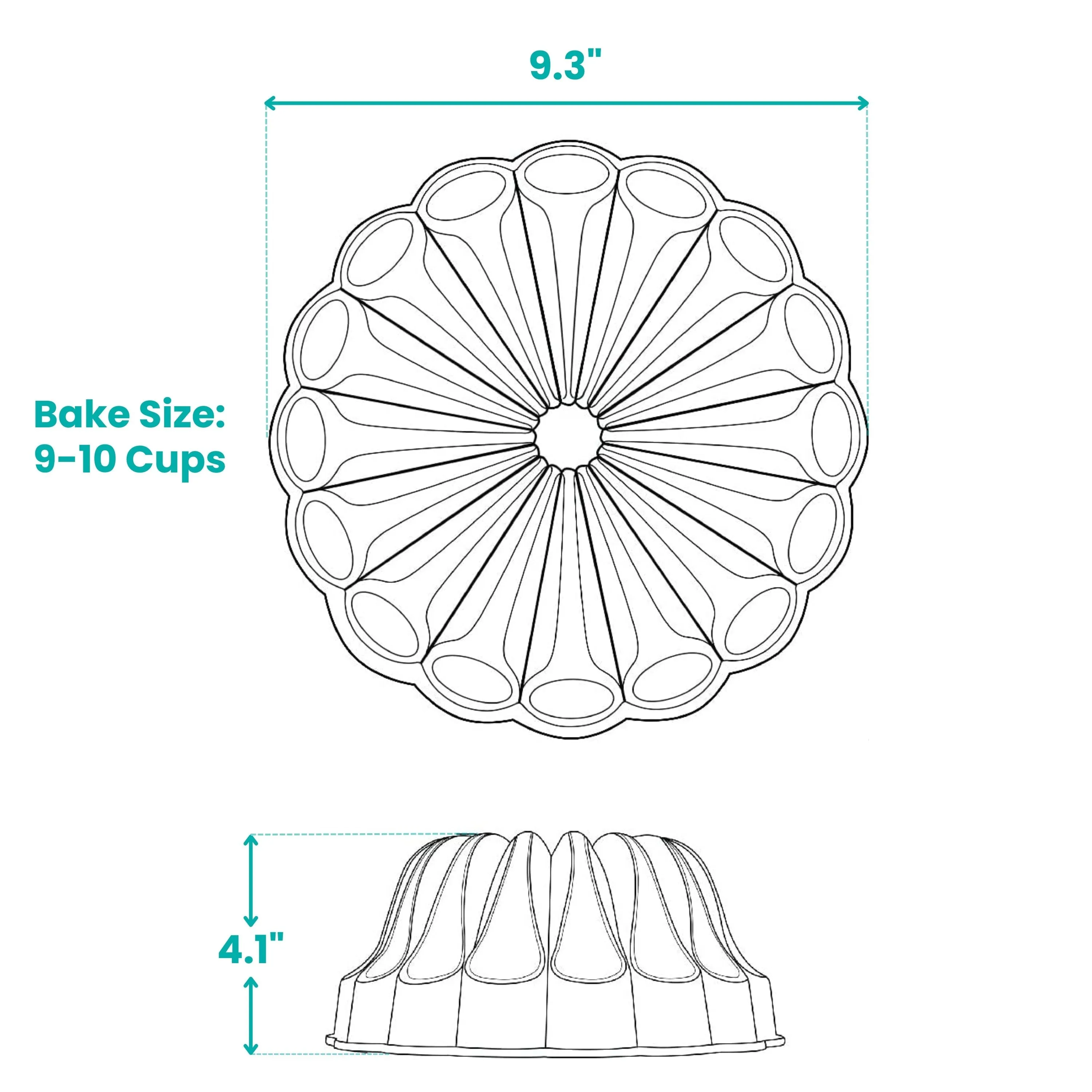 Fountain Non-stick Cast Aluminum Fluted Tube Pan