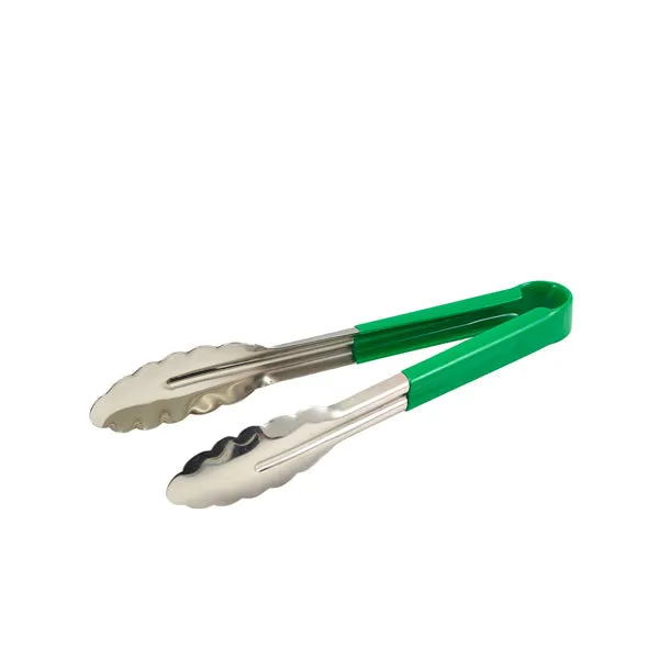 Genware Colour Coded St/St. Tong 31cm Green pack of 1