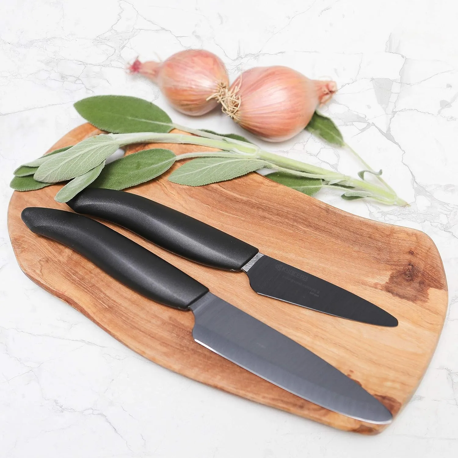 Kyocera 3 Piece Advanced Ceramic Revolution Series Knife Set – Black/Black