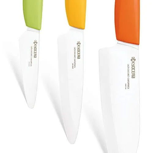 Kyocera 3Piece Advanced ceramic Revolution Series Knife Set, Citrus