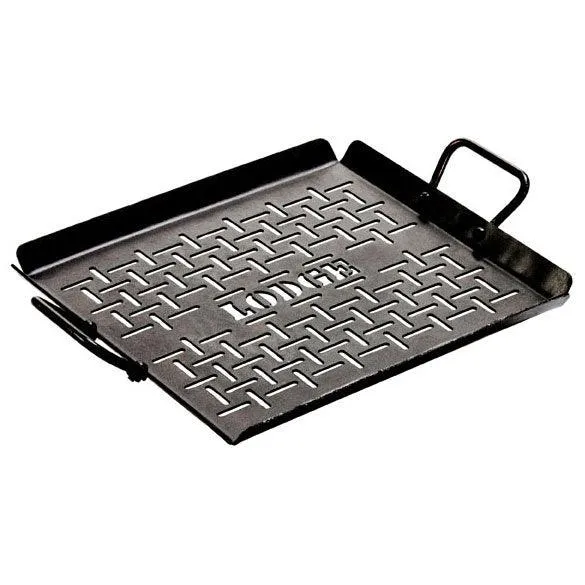 Lodge 13 x 12 Inch Seasoned Carbon Steel Grilling Pan