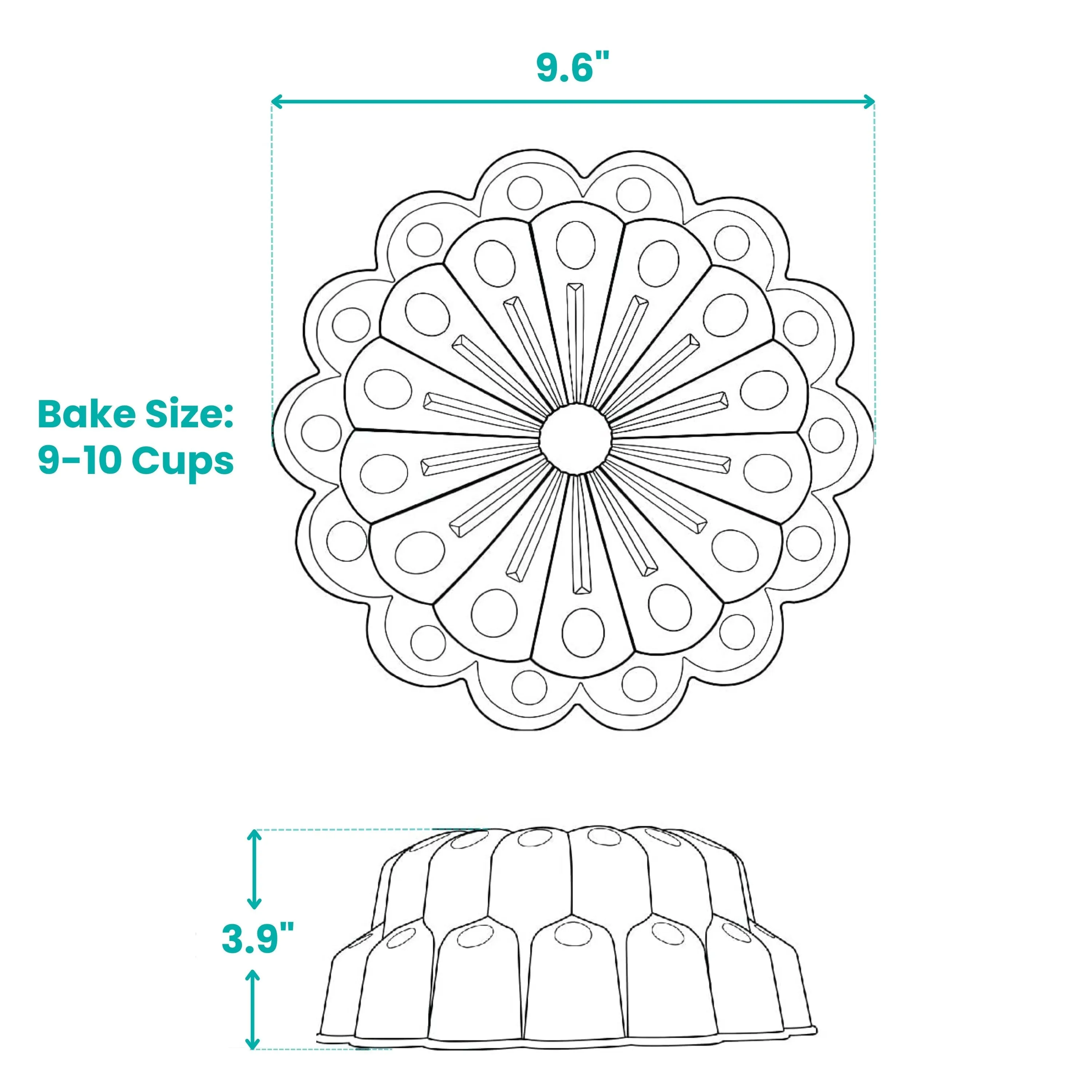 Marquise Non-stick Cast Aluminum Fluted Tube Pan