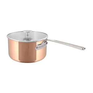 Mauviel M'COPPER 360 Copper Sauce Pan With Stainless Steel Handle, 1.9-Qt