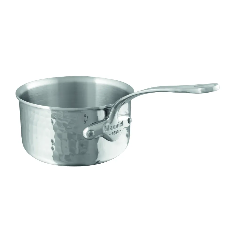 Mauviel M'ELITE Hammered 5-Ply Sauce Pan With Cast Stainless Steel Handle, 1.8-Qt