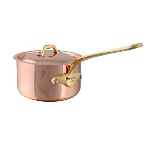 Mauviel M'Heritage 150 B Copper Sauce Pan With Lid, And Brass Handle, 3.5-Qt