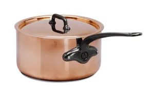 Mauviel M'Heritage 200 Ci Copper Sauce Pan With Lid, Cast Iron Handle, 2.6-Qt