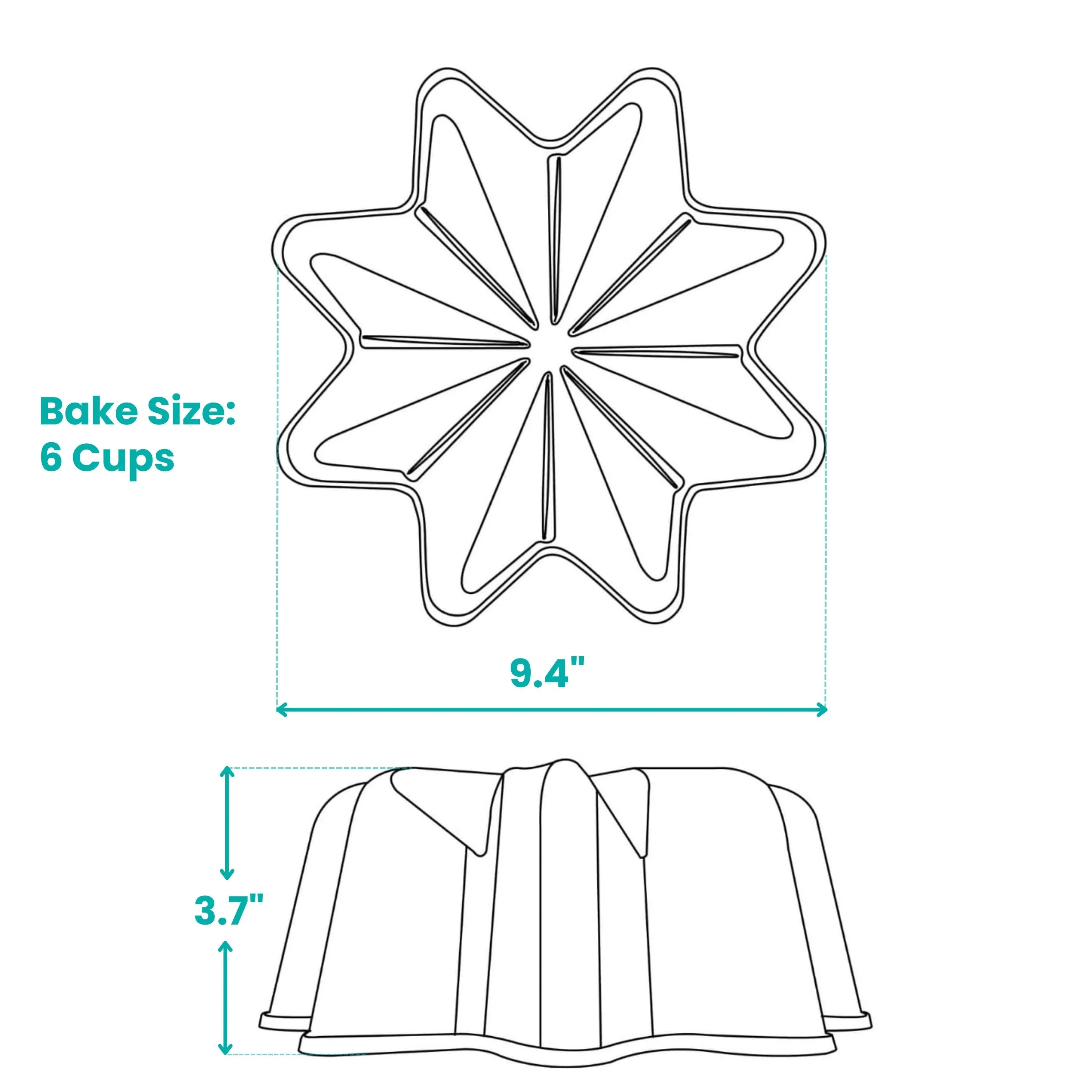 Nova Non-stick Cast Aluminum Fluted Tube Pan