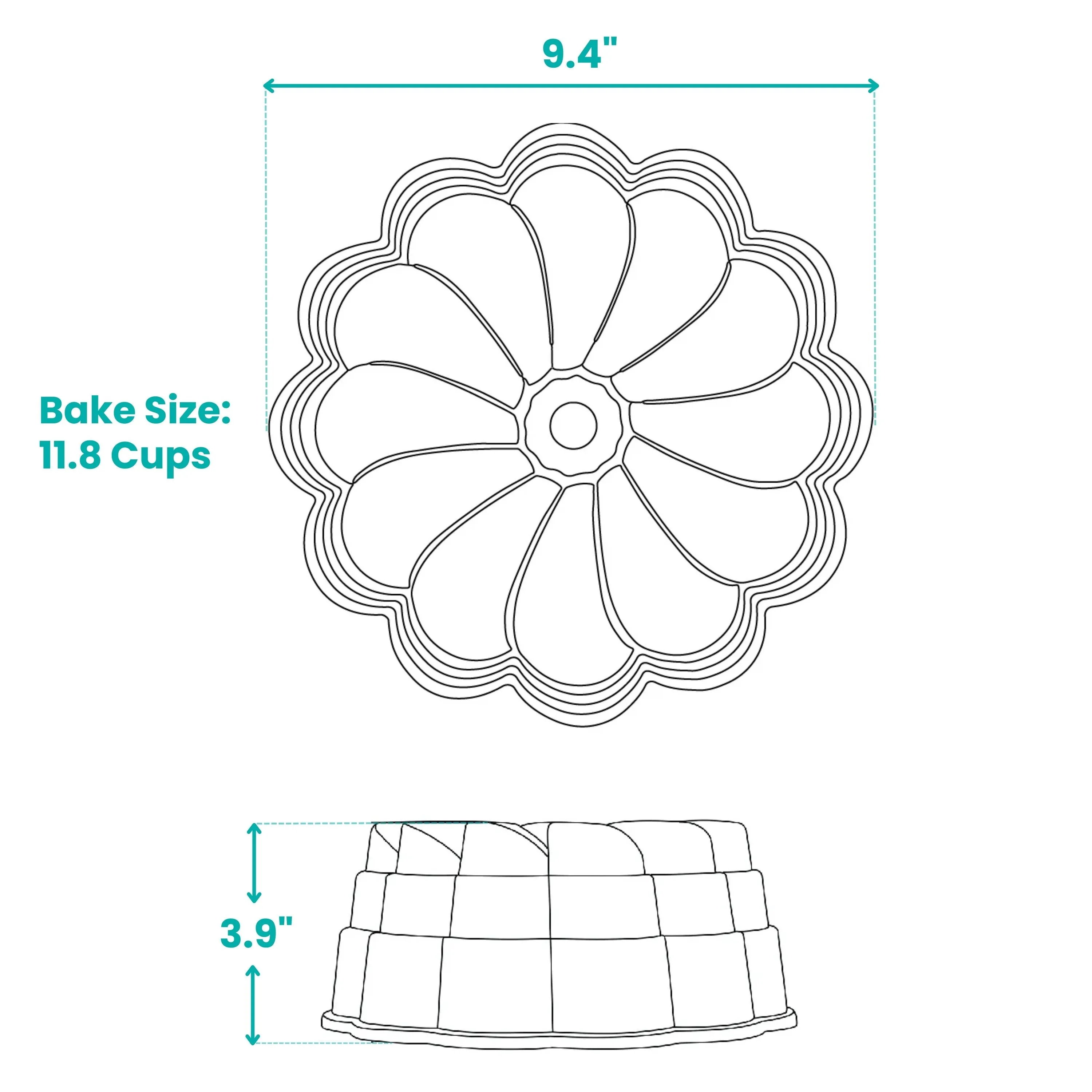 Petal Non-stick Cast Aluminum Fluted Tube Pan