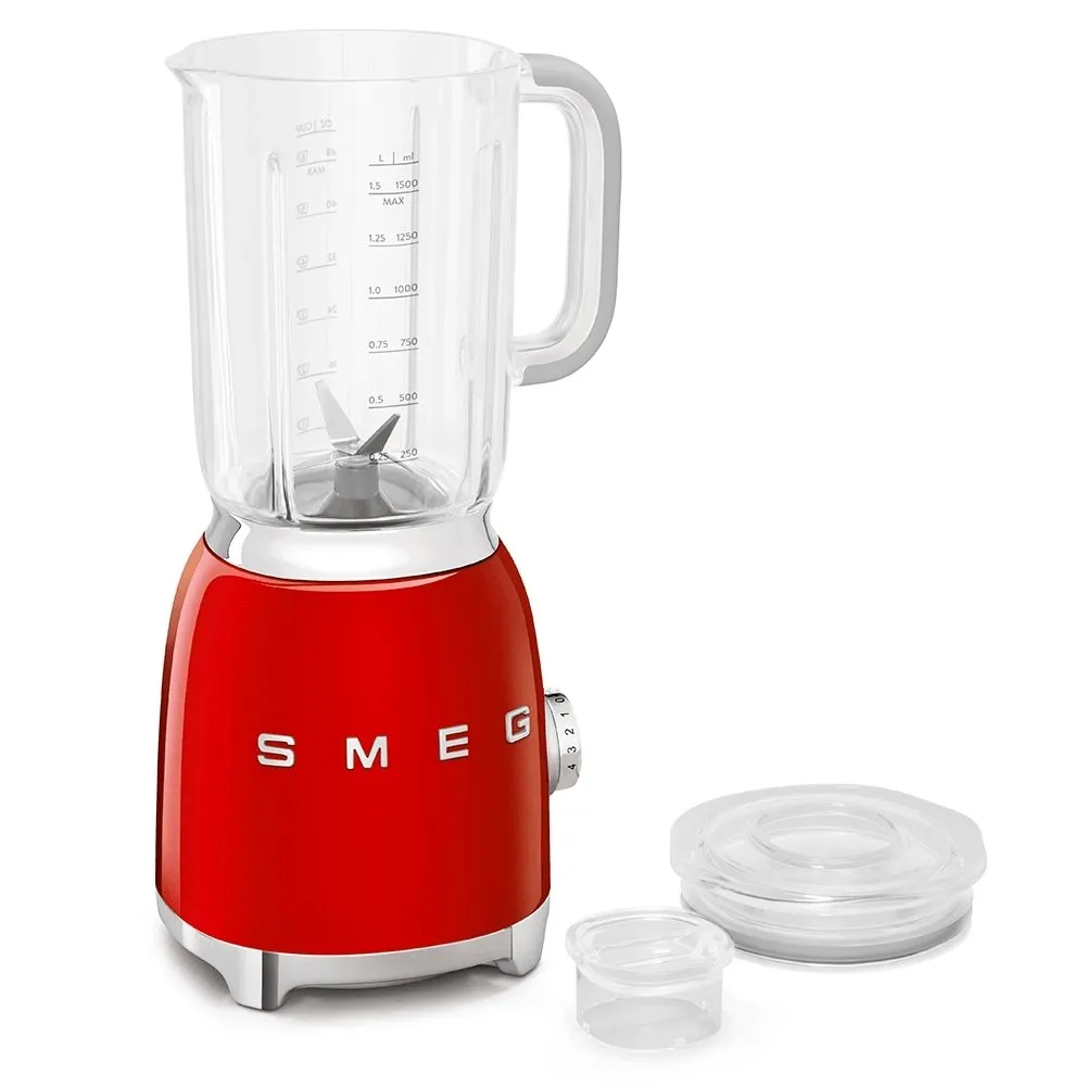 SMEG BLF01RDUK 50's Style Blender, 4 Speeds, 800W, 19.7cm Wide - Red