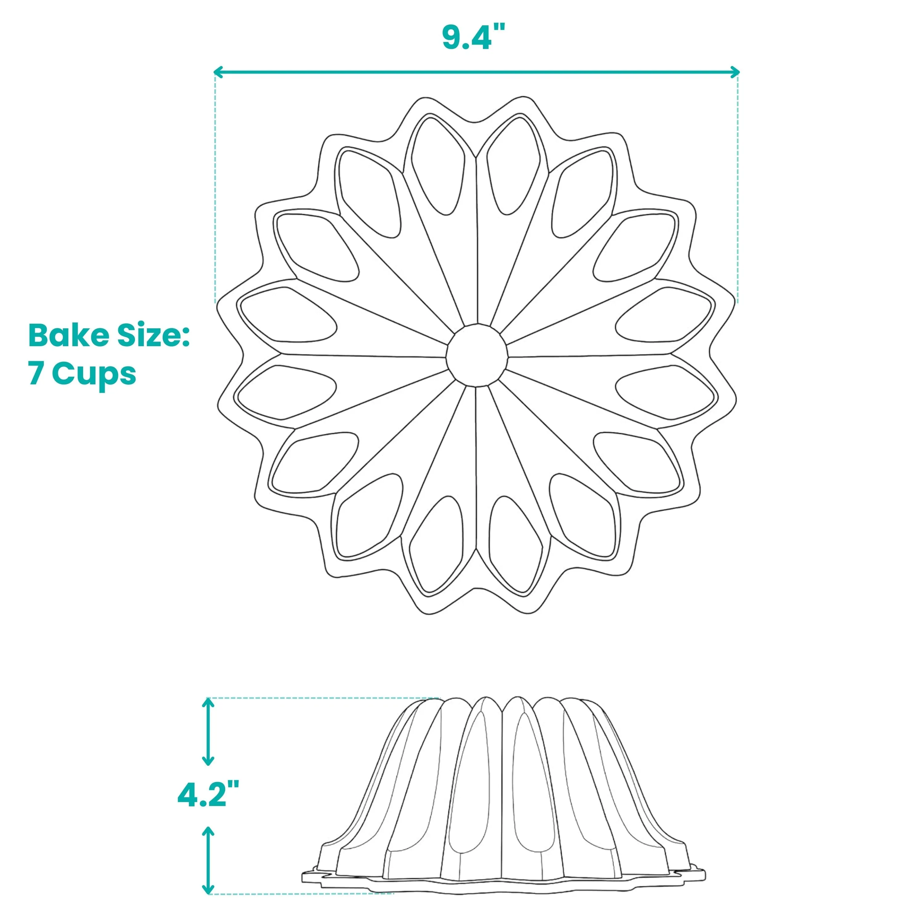 Spring Water Non-stick Cast Aluminum Fluted Tube Pan