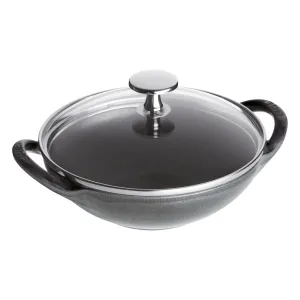 Staub Cast Iron Baby Wok, 0.5 qt, Graphite Grey