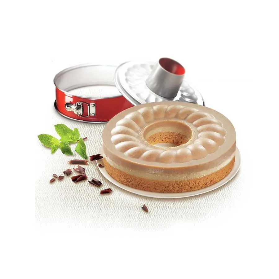 Tefal, Delibake Savarin Springform Cake Tin 27 cm Steel Carbon, Red