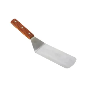 Thunder Group SLTWBT006 6-1/2" x 2-7/8" x 12-1/2", Round Blade Turner, Stainless Steel with Wooden Handle