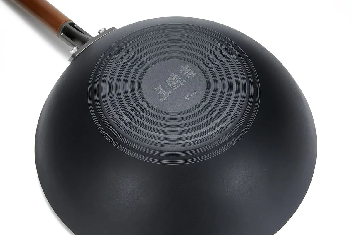 WANGYUANJI Lightweight Carbon Steel Wok Pan 12" with Lid