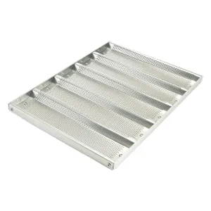 Winco ABPN-5H Aluminum 5 Slot Sub Sandwich Roll Pan - 13" x 18"