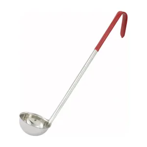 Winco LDC-2 2oz, Ladle, One-piece, Red, Stainless Steel